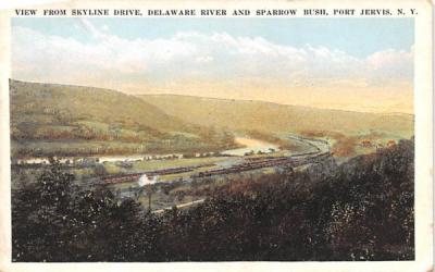 View from Skyline Drive Port Jervis, New York Postcard