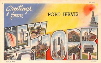 Greetings Port Jervis, New York Postcard