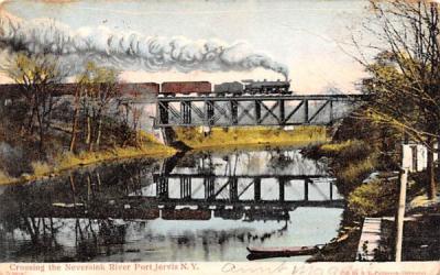 Crossing the Neversink River Port Jervis, New York Postcard