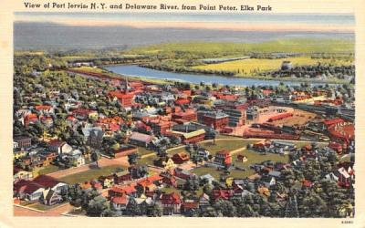 Delaware River from Point Peter Port Jervis, New York Postcard