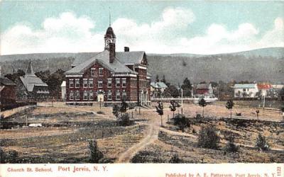Church St School Port Jervis, New York Postcard