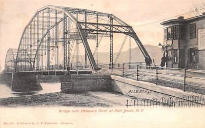Bridge over Delaware River Port Jervis, New York Postcard