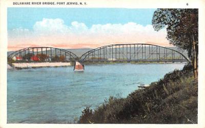 Delaware River Bridge Port Jervis, New York Postcard