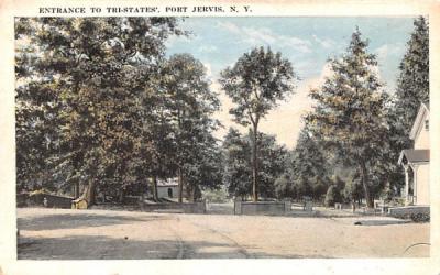 Entrance to Tri States Port Jervis, New York Postcard