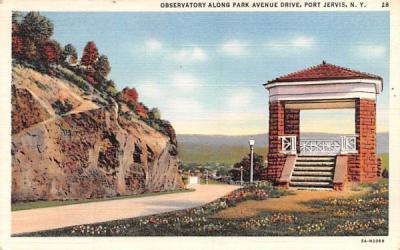 Observatory Along Park Avenue Drive Port Jervis, New York Postcard