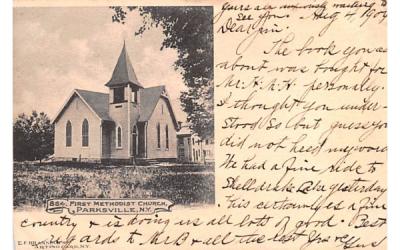 First Methodist Church Parksville, New York Postcard