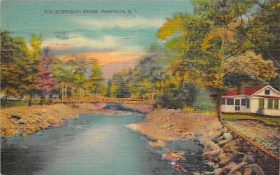 Suspension Bridge Phoenicia, New York Postcard