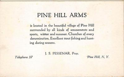 Pine Hill Arms New York Postcard