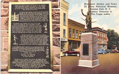 Monument Square & Town of Erwin Historical Museum Painted Post, New York Postcard