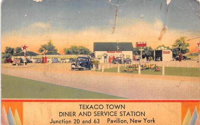 Texaco Town Diner & Service Station Pavilion, New York Postcard