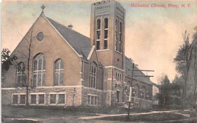 Methodist Church Perry, New York Postcard