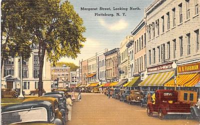 Margaret Street Plattsburg, New York Postcard