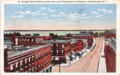 Bridge Street Plattsburg, New York Postcard