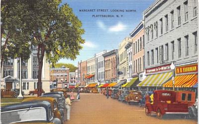Margaret Street Plattsburg, New York Postcard