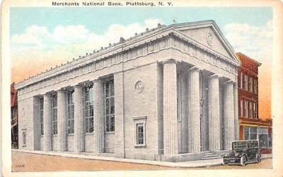 Merchants National Bank Plattsburg, New York Postcard