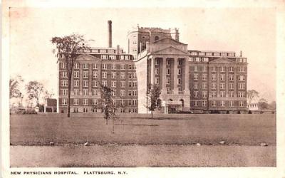 New Physicians Hospital Plattsburg, New York Postcard