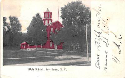 High School Port Henry, New York Postcard