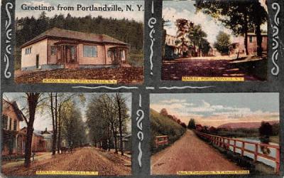 School House, Main Street Portlandville, New York Postcard