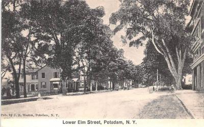 Lower Elm Street Potsdam, New York Postcard