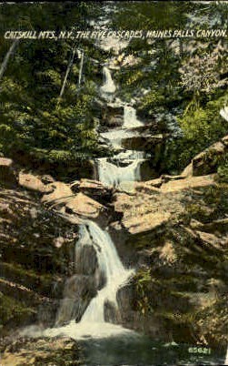 Details about   Vintage Linen Postcard Five Cascades Catskill Mountains New York NY 