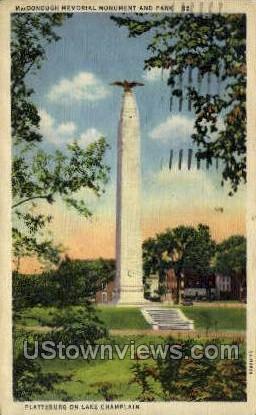 MacDonough Monument & Park - Lake Champlain, New York NY Postcard