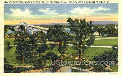 Champlain Memoiral Monument - Lake Champlain, New York NY Postcard