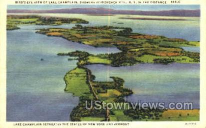 Adirondack Mts - Lake Champlain, New York NY Postcard