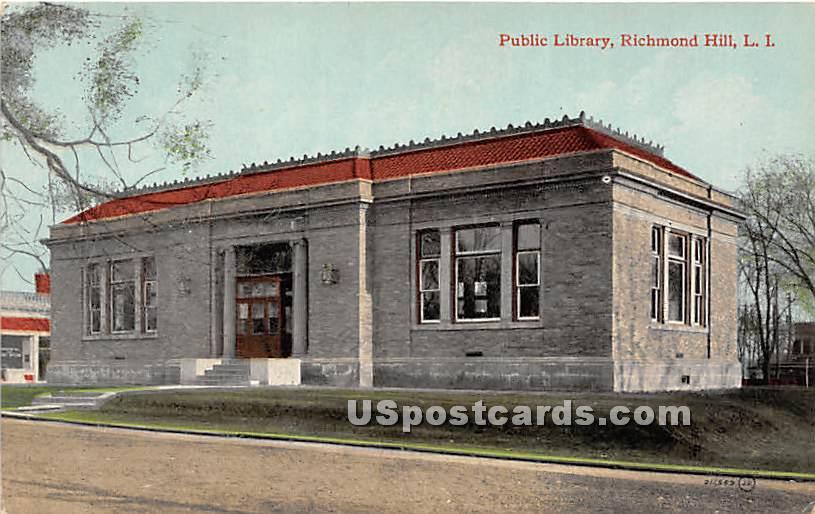Public Library - Richmond Hill, New York NY Postcard