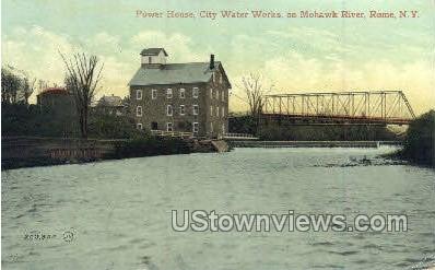 Power House, Mohawk River - Rome, New York NY Postcard