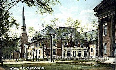 High School, Rome - New York NY Postcard