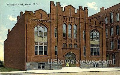 Masonic Hall - Rome, New York NY Postcard