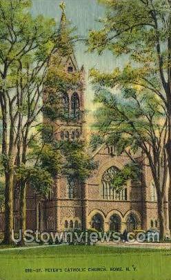 St. Peter's Catholic Church - Rome, New York NY Postcard