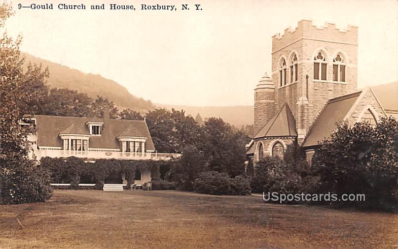 Gould Church and House - Roxbury, New York NY Postcard