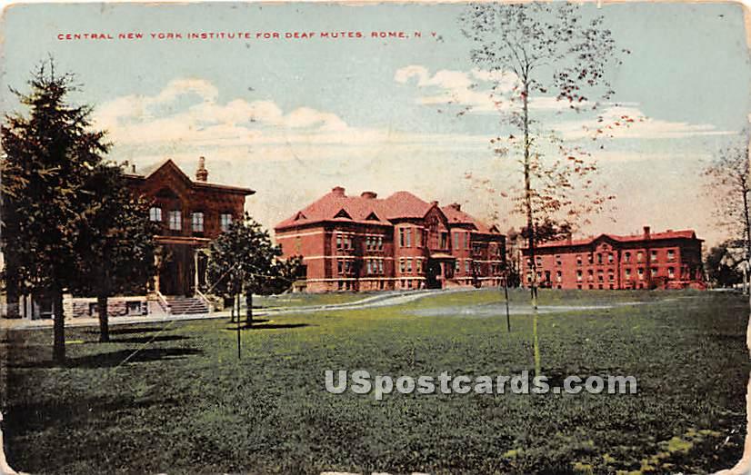 Central New York Institute for Deaf Mutes - Rome Postcard