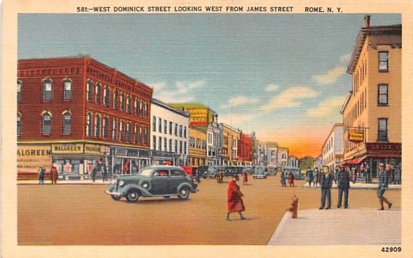 West Dominick Street Rome, New York Postcard