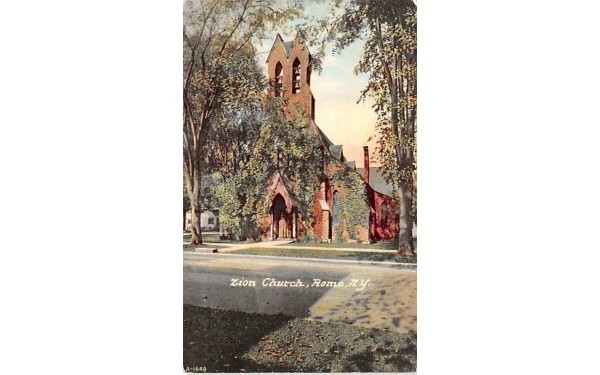 Zion Church Rome, New York Postcard