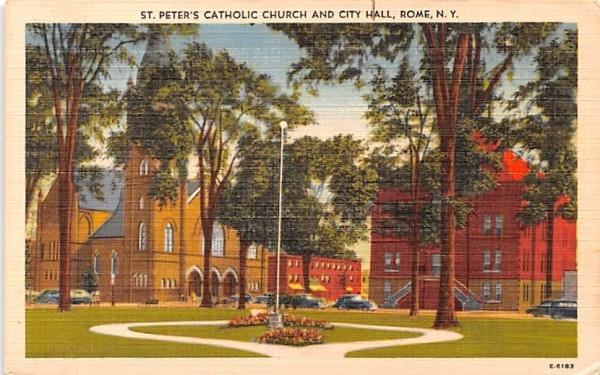 St Peter's Catholic Church Rome, New York Postcard