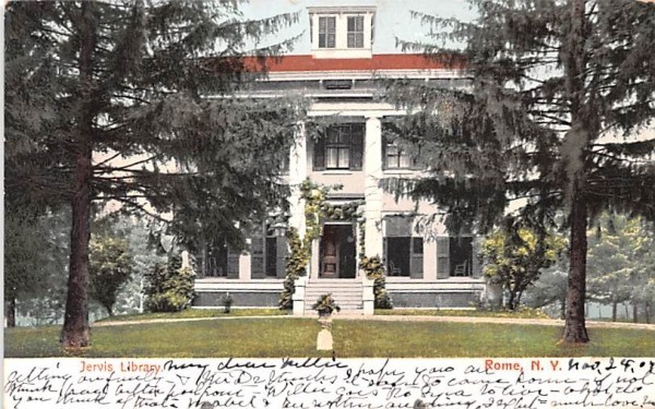 Jervis Library Rome, New York Postcard