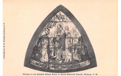 Window over Pipe Organ in Gould Memorial Church Roxbury, New York Postcard