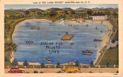 Lake of Six Lake House, Landis Publishing Rock Hill, New York Postcard
