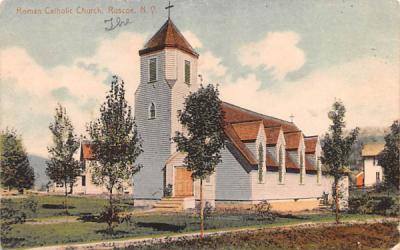 Roman Catholic Church Roscoe, New York Postcard