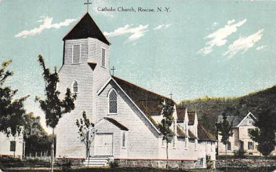 Catholic Church Roscoe, New York Postcard