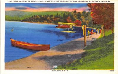 Safe Landing at Eighth Lake Raquette Lake, New York Postcard