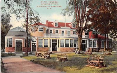 Bath Houses Richfield Springs, New York Postcard