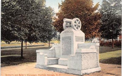 Soldiers' & Sailor's Monument Richfield Springs, New York Postcard