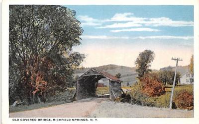 Old Covered Bridge Richfield Springs, New York Postcard