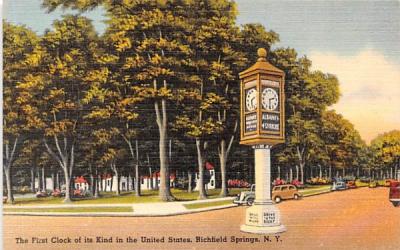 First Clock of its King in the United States Richfield Springs, New York Postcard