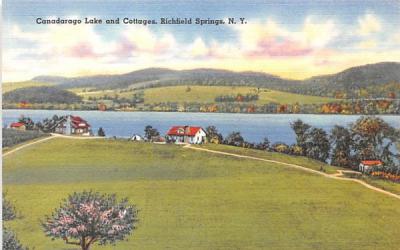 Canadarago Lake & Cottages Richfield Springs, New York Postcard