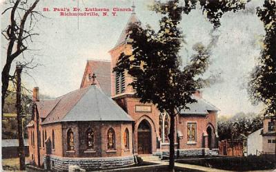 St Paul's Ev Lutheran Church Richmondville, New York Postcard