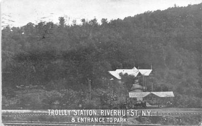 Trolley Station Riverhurst, New York Postcard